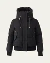 Shop Mackage Nefi Nordic Tech Down Jacket With Hood In Black