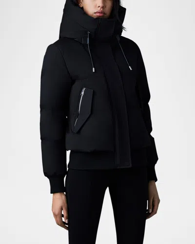 Mackage Nefi Nordic Tech Down Jacket With Hood In Black