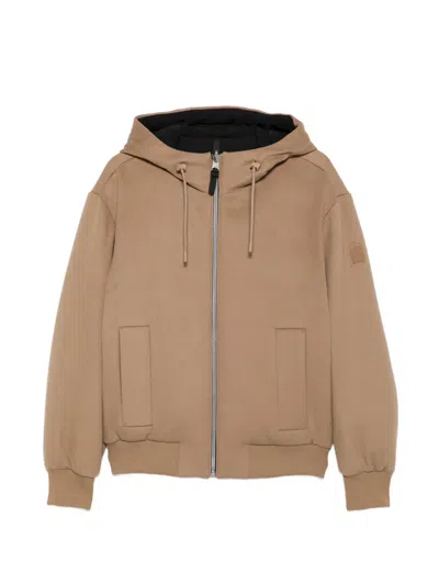 Mackage Niko Logo-patch Hooded Jacket In Brown