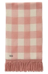 Mackage Ninel Jacquard Check Recycled Wool Blend Scarf In Pink