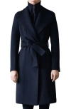 Mackage Norita Belted Double Face Wool Coat With Wool Blend Bib In Black