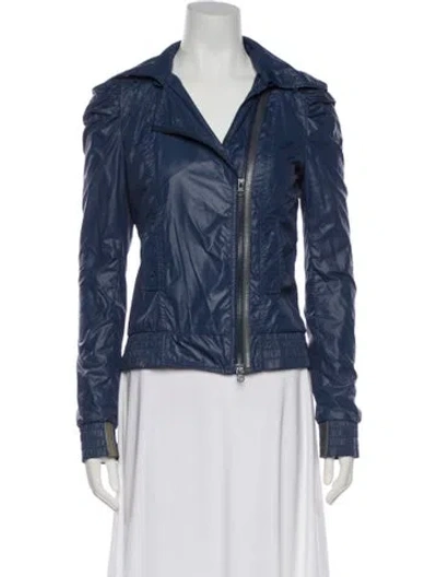 Pre-owned Mackage Nylon Biker Jacket In Blue