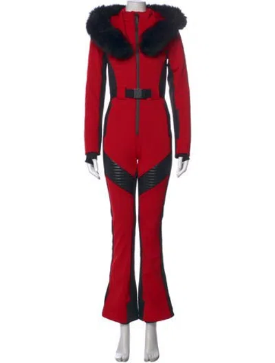 Pre-owned Mackage Nylon Colorblock Pattern Ski Suit W/ Tags In Red