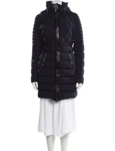 Pre-owned Mackage Nylon Down Coat In Blue