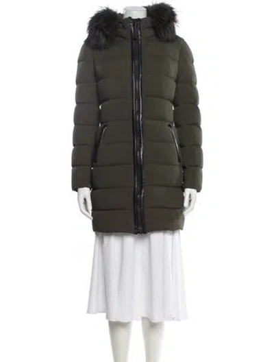 Pre-owned Mackage Nylon Down Coat In Green