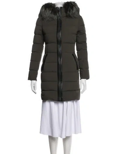 Pre-owned Mackage Nylon Down Coat In Green