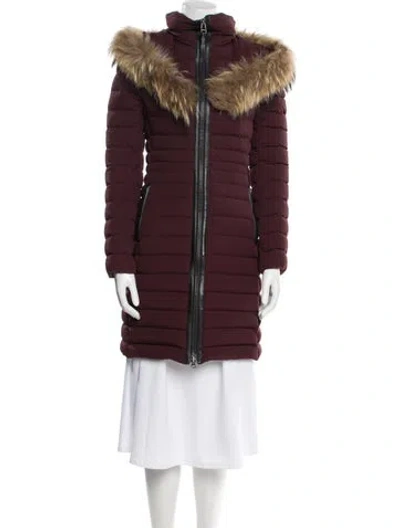 Pre-owned Mackage Nylon Parka In Burgundy