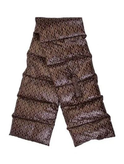 Pre-owned Mackage Nylon Printed Scarf In Brown