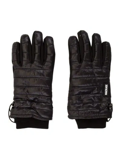 Pre-owned Mackage Nylon Quilted Winter Gloves In Black