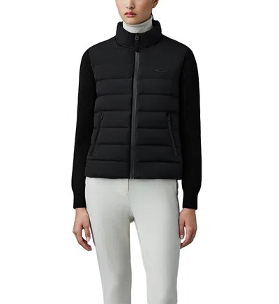 Mackage Oceane-city Light Down Mixed-media Puffer Jacket In Black