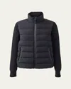 Mackage Oceane-city Light Down Mixed-media Puffer Jacket In Black