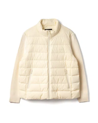 Mackage Oceane Mixed-media Light Down Jacket In Neutral
