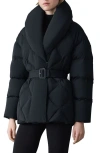 Mackage Olive Belted Quilted Down Jacket In Black