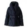 Mackage Olive Belted Down Jacket In Black