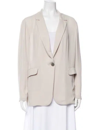Pre-owned Mackage Open Front Long Sleeve Top In White