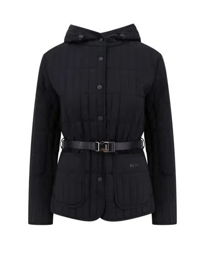 Mackage Padded And Quilted Recycled Nylon Jacket With Belt At Waist In Black