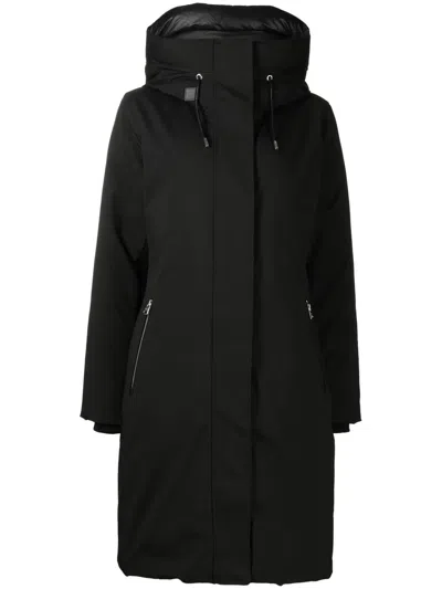 Mackage Padded Down Hooded Coat In Black