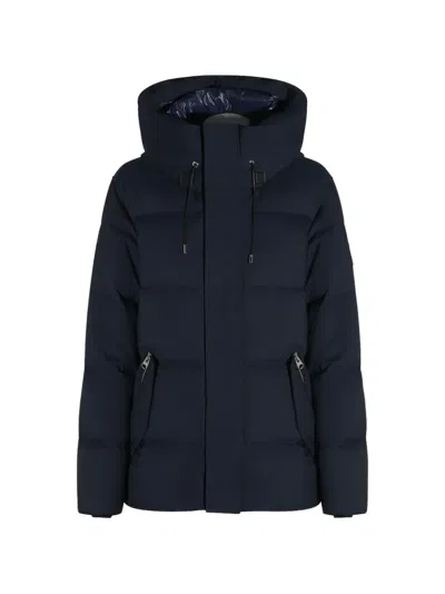 Mackage Padded Hooded Coat In Blue