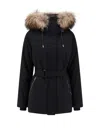 Mackage Padded Nylon Jacket With Leather Details In Black