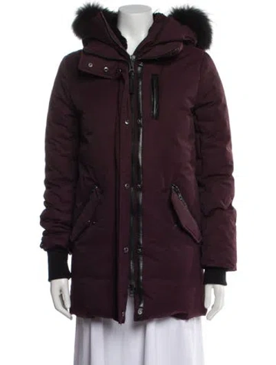 Pre-owned Mackage Parka In Burgundy