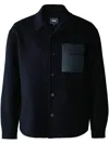 Mackage Black Emmanuel Double-face Wool Jacket In Navy