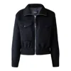 Mackage Patty Leather Trim Double Face Virgin Wool Jacket In Black
