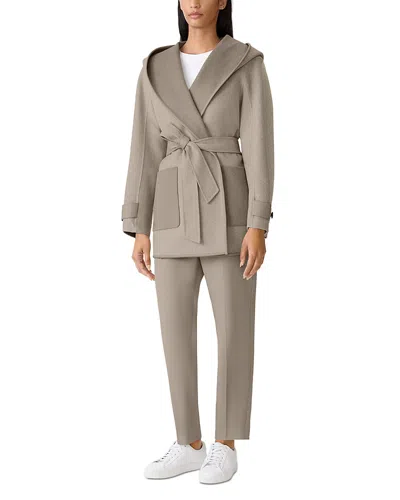 Mackage Paya Wool Herringbone Wrap Coat In Gray