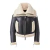 Mackage Brown Penelopa Leather Jacket In Black