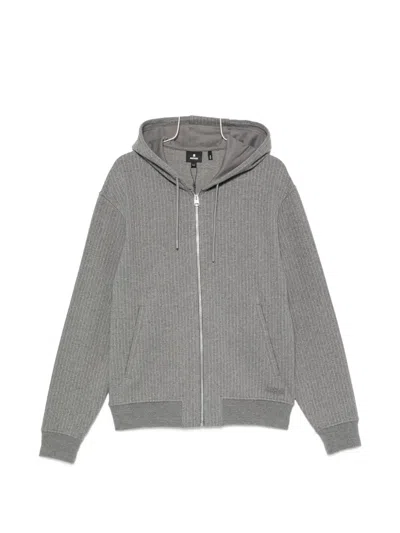 Mackage Pinstripe-pattern Zip-up Hoodie In Gray