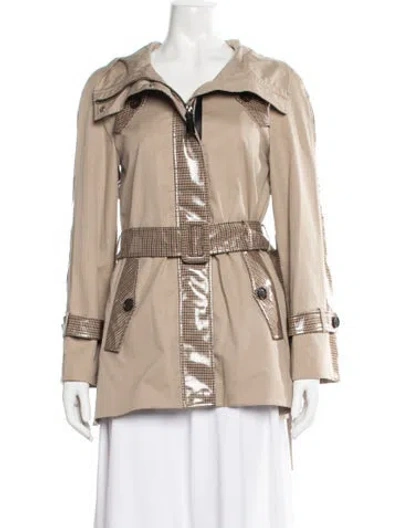 Pre-owned Mackage Plaid Print Coat In Brown