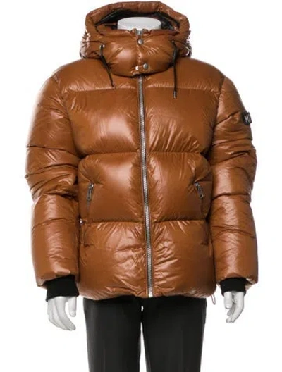 Pre-owned Mackage Puffer Coat In Brown/orange