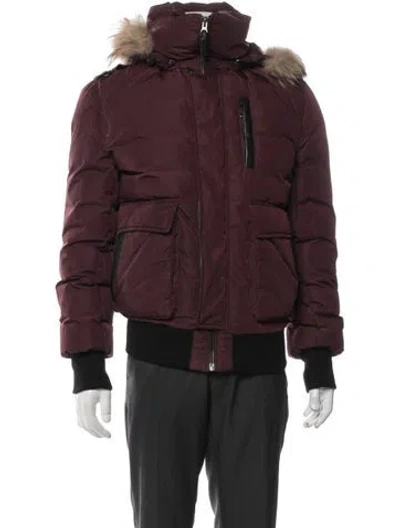 Pre-owned Mackage Puffer Coat In Burgundy