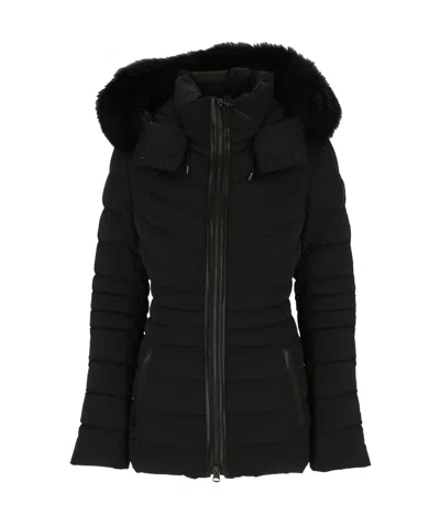 Mackage Quilted Hooded Down Jacket In Black
