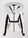 Mackage Quilted Hooded Jacket With Belt And Fur In White