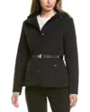 Mackage Padded And Quilted Recycled Nylon Jacket With Belt At Waist In Black