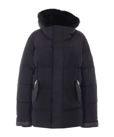Mackage Quilted Long-sleeve Down Jacket In Black