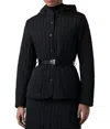 Mackage Women Padded And Quilted Recycled Nylon Jacket With Belt At Waist In Black
