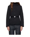 Mackage Padded And Quilted Recycled Nylon Jacket With Belt At Waist In Black