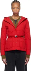 Mackage Red Raja Vertical Quilted Light Down Jacket In C0632 Lava