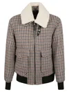 Mackage Checked Pocketed Bomber Jacket In Gray
