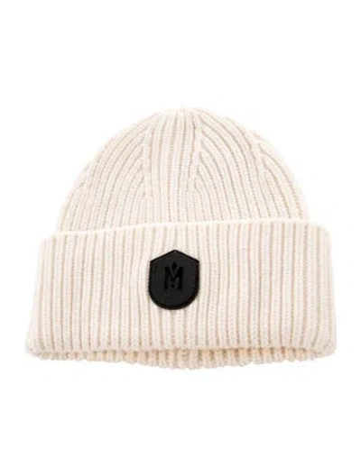 Pre-owned Mackage Rib Knit Wool-blend Beanie In Neutral