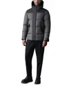 Mackage Riley-mht Removable Shearling Lined Bib Quilted Down Jacket In Gray