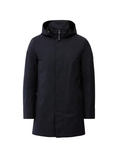 Mackage Roland Hooded Parka Coat In Blue