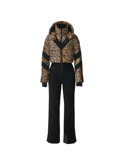 Mackage Satory Cheetah-print Bonded Fleece Ski Suit In Multi