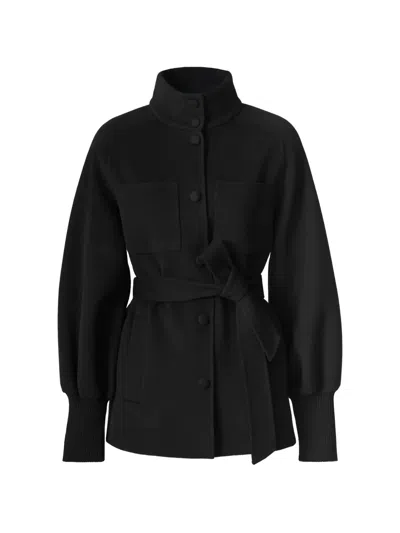 Mackage Shania Belted Wool Coat In Black