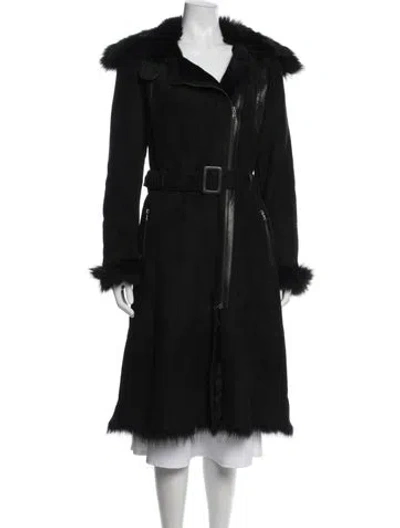 Pre-owned Mackage Shearling Coat In Black