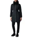 Mackage Lyris Quilted Down Coat With Detachable Shearling Trim In Black
