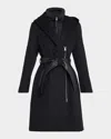 Mackage Shia 2-in-1 Double-face Wool Coat With Removable Bib In Black