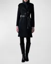 Mackage Shia 2 In 1 Double Face Wool Coat With Removable Bib In Black