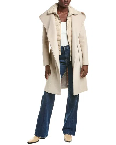 Mackage Shia Double Face Wool Trench Coat In Neutral
